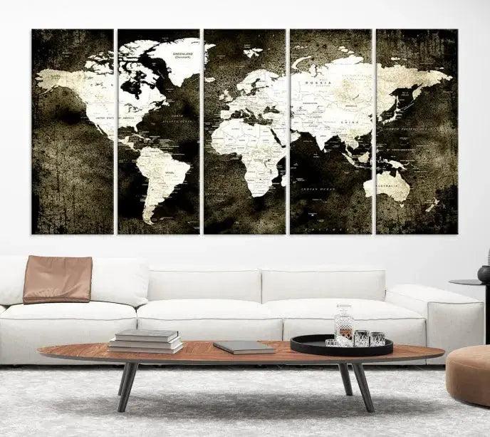 Edit-Images-Push Pin World Map Canvas Print, Push Pin World Map Wall Art