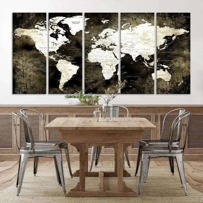 Edit-Images-Push Pin World Map Canvas Print, Push Pin World Map Wall Art