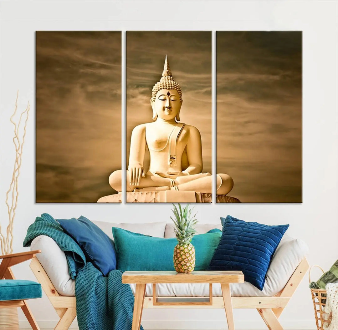 Reclining Buddha Statue Canvas Print 