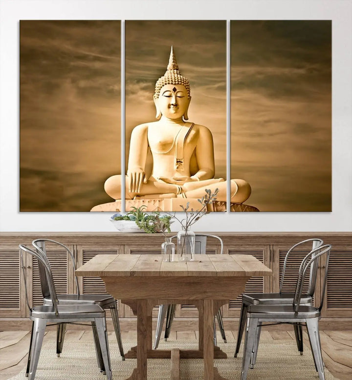 Reclining Buddha Statue Canvas Print 