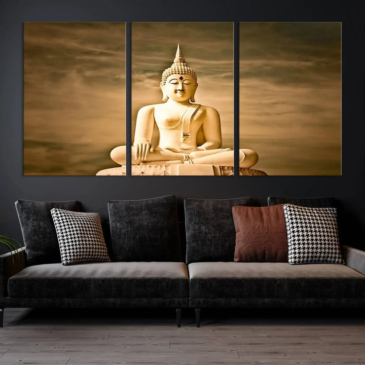 Reclining Buddha Statue Canvas Print 