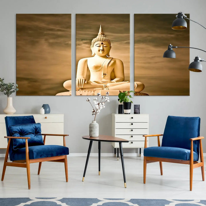 Reclining Buddha Statue Canvas Print 