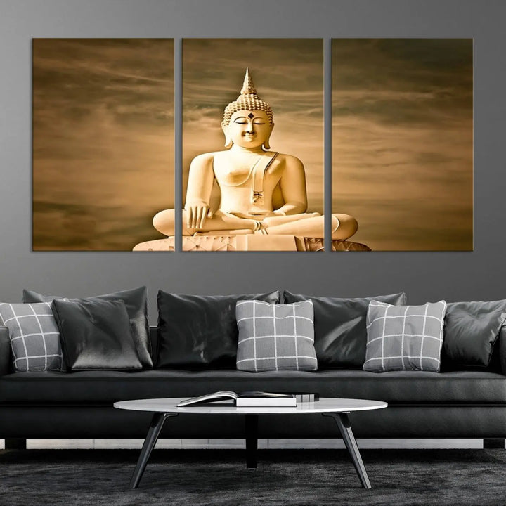 Reclining Buddha Statue Canvas Print 