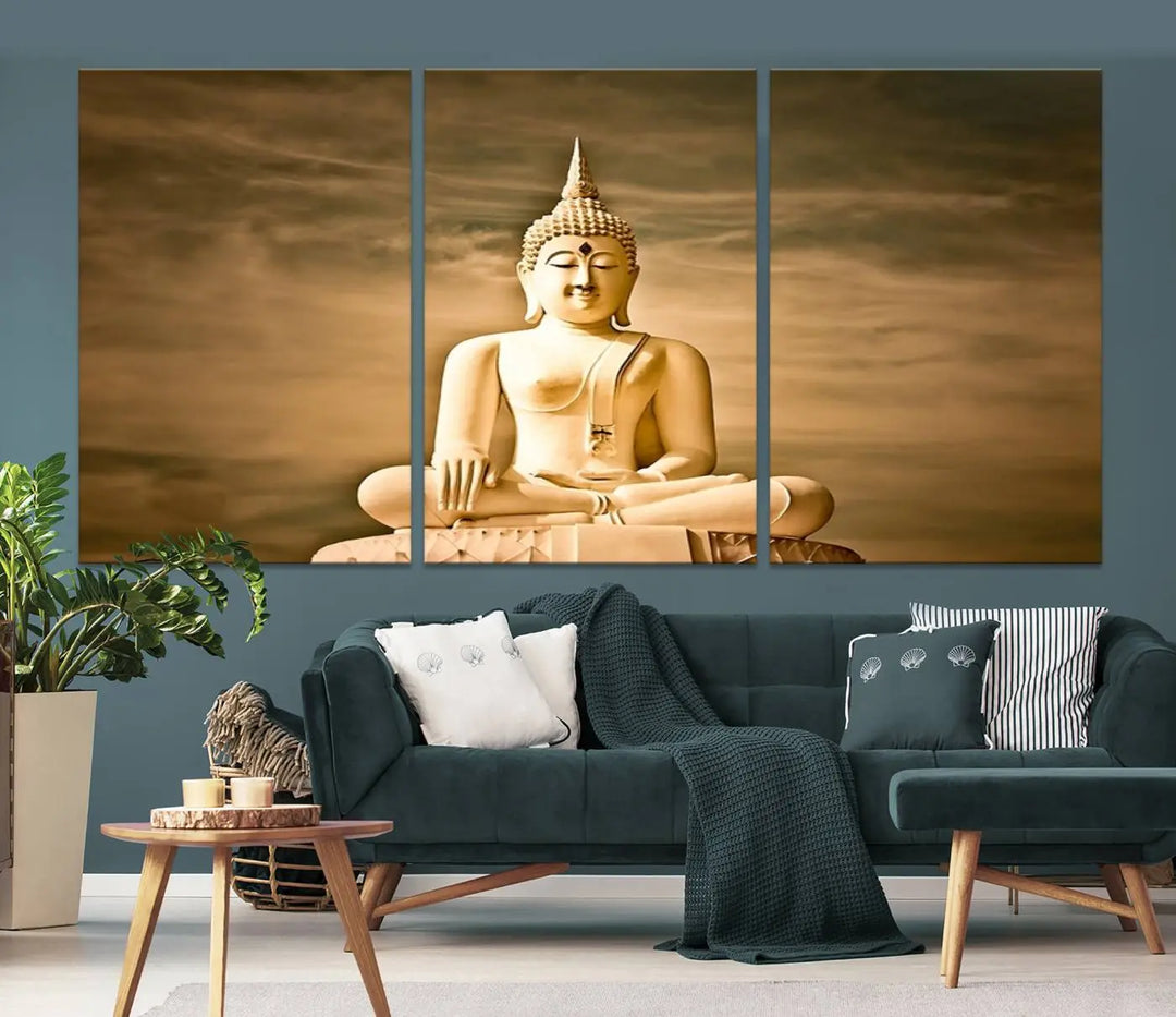 Reclining Buddha Statue Canvas Print 