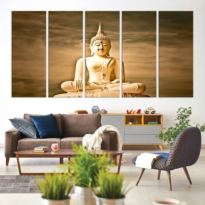 Reclining Buddha Statue Canvas Print 