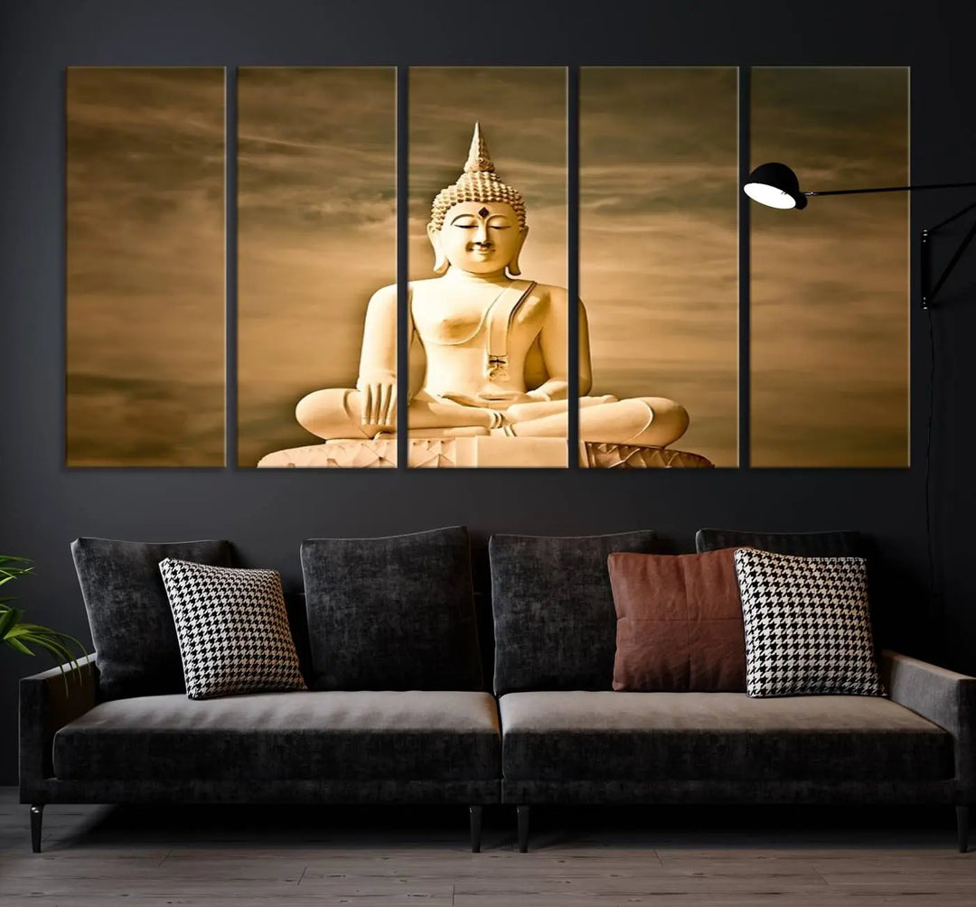 Reclining Buddha Statue Canvas Print 