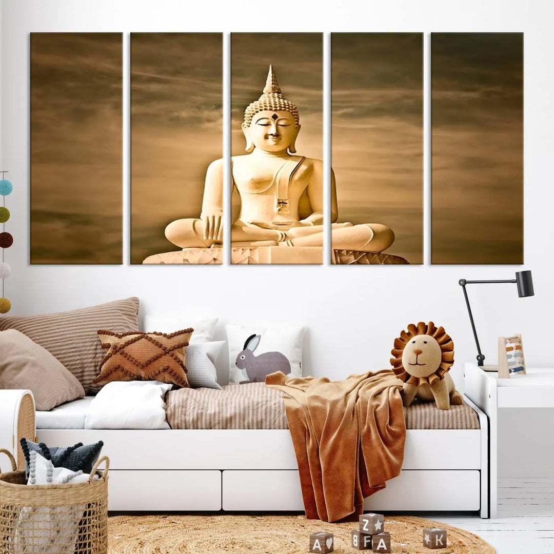 Reclining Buddha Statue Canvas Print 