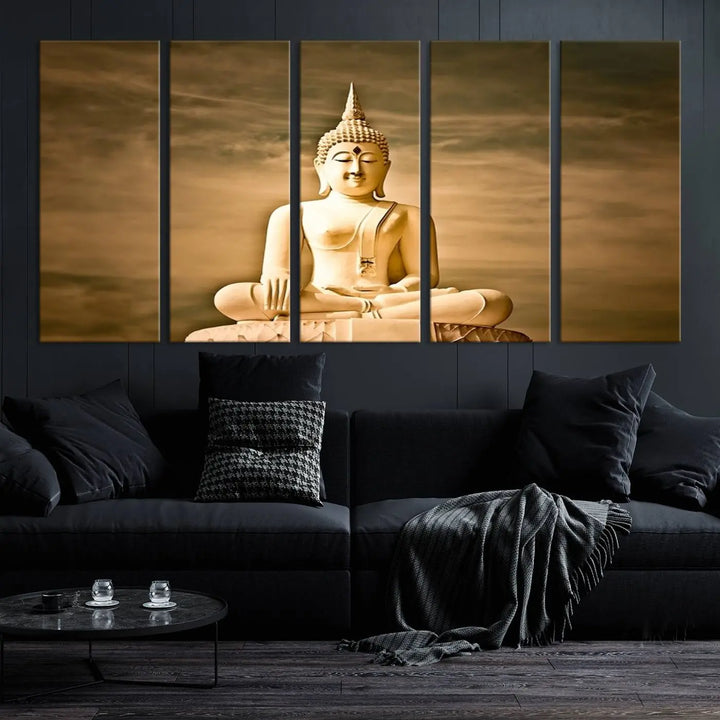 Reclining Buddha Statue Canvas Print 