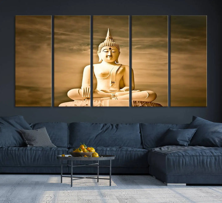 Reclining Buddha Statue Canvas Print 