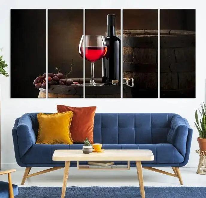 Red Wine and Bottle Canvas Print