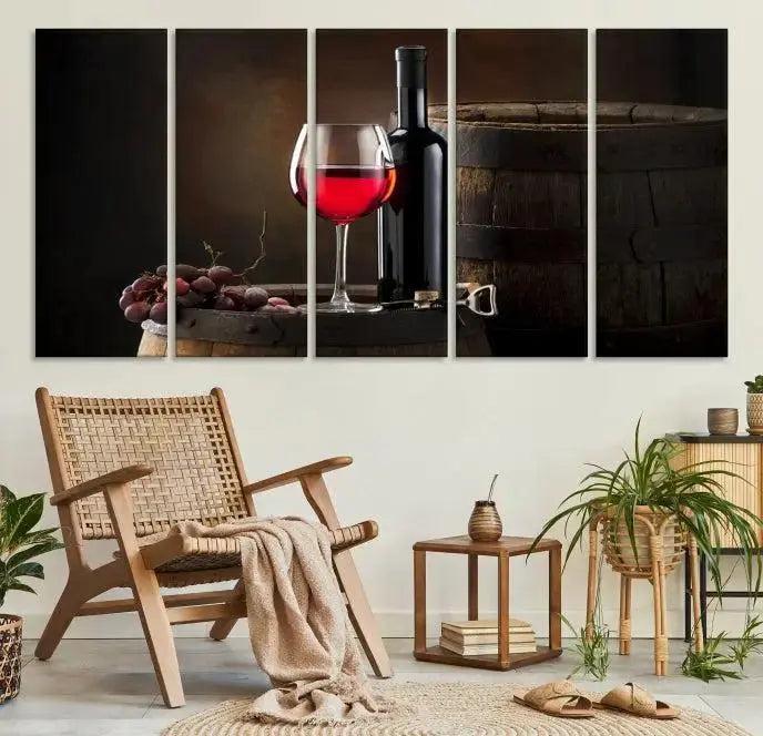 Red Wine and Bottle Canvas Print