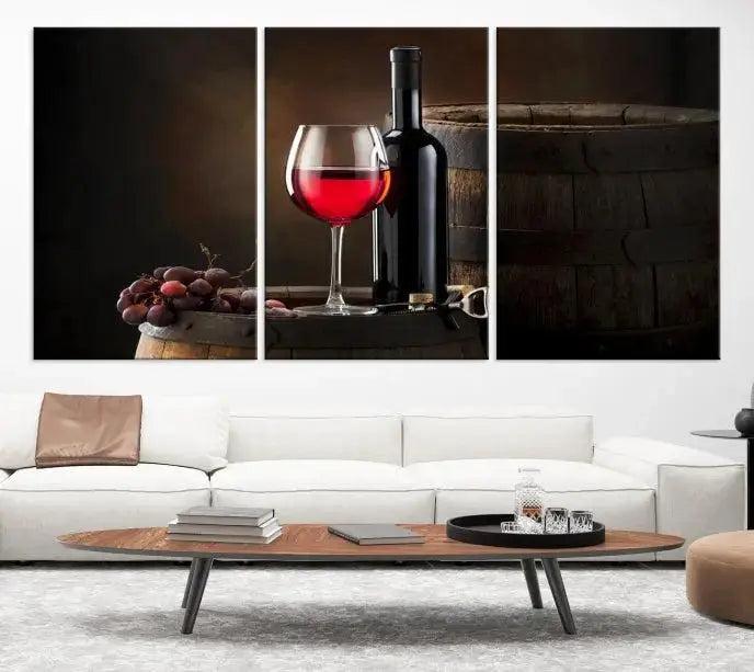 Edit-Images-Red Wine and Bottle Canvas Print