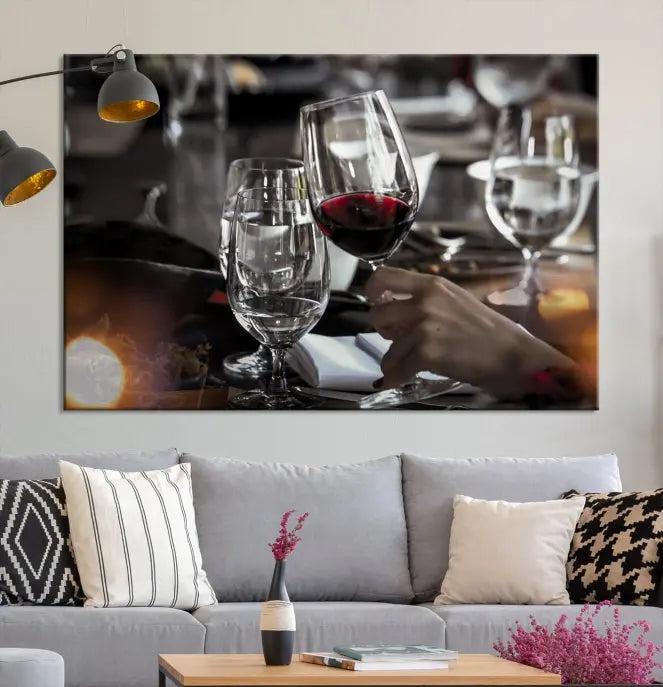 The Red Wine and Glass Canvas Print is prominently displayed.