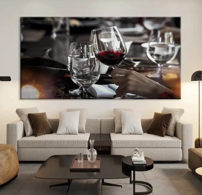 The Red Wine and Glass Canvas Print is prominently displayed.