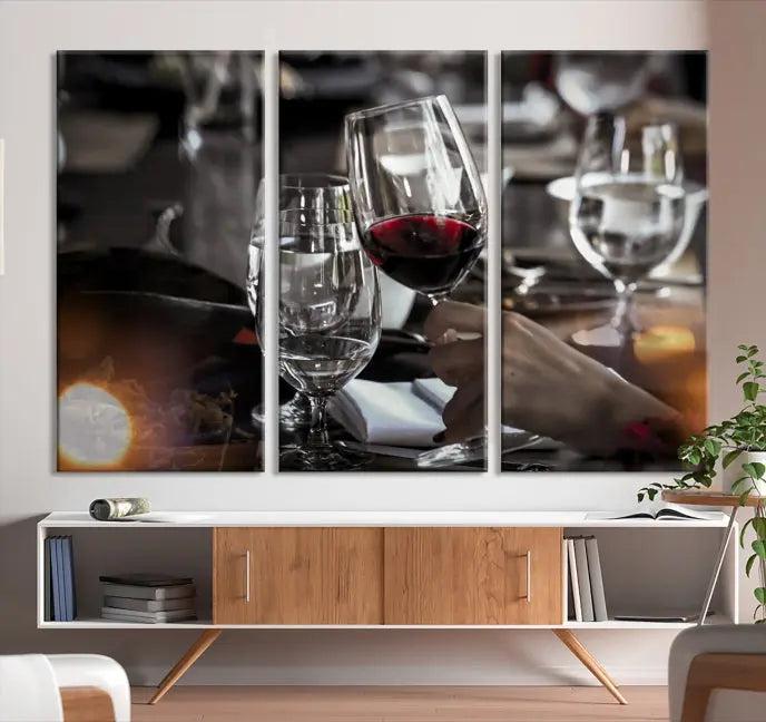 The Red Wine and Glass Canvas Print is prominently displayed.