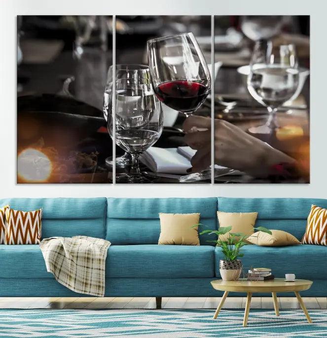 The Red Wine and Glass Canvas Print is prominently displayed.