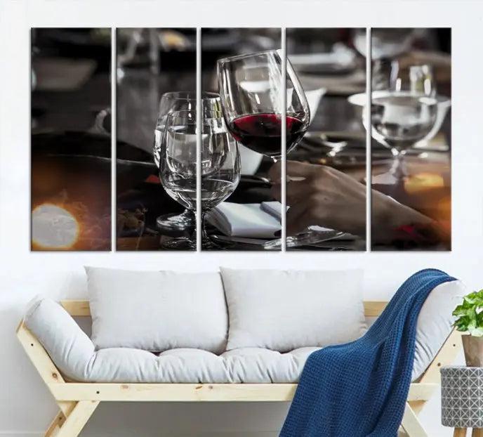 The Red Wine and Glass Canvas Print is prominently displayed.