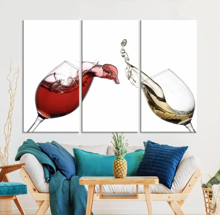 Red and White Wine in Glass Canvas Print 