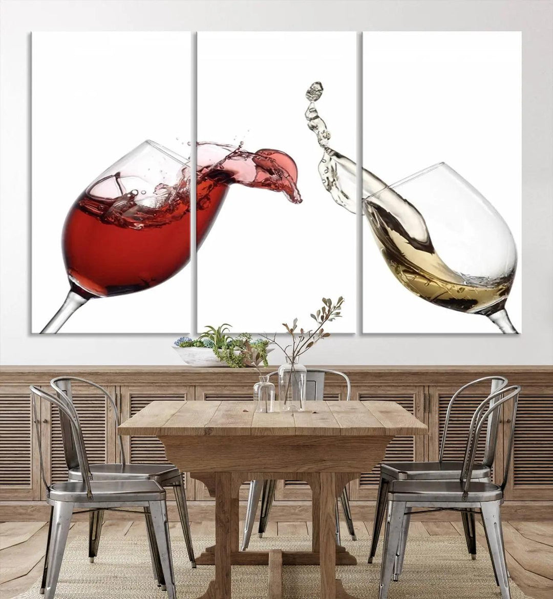 Red and White Wine in Glass Canvas Print 