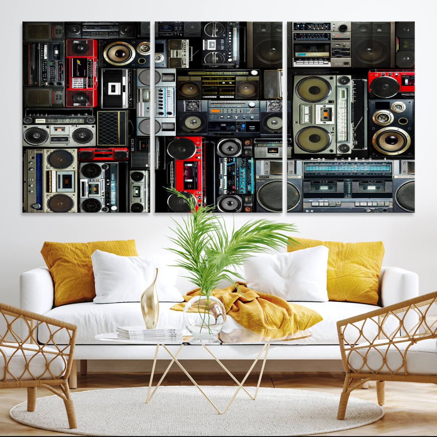 Retro Boombox Radio Canvas Wall Art Print Vintage Wall Music Recorder Canvas Print