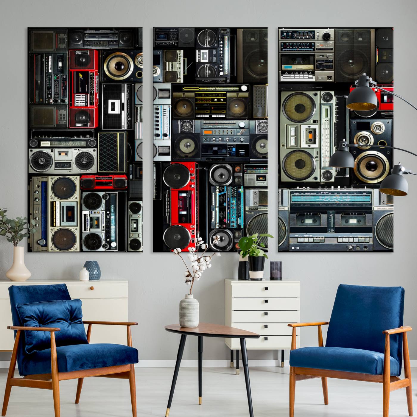 Retro Boombox Radio Canvas Wall Art Print Vintage Wall Music Recorder Canvas Print