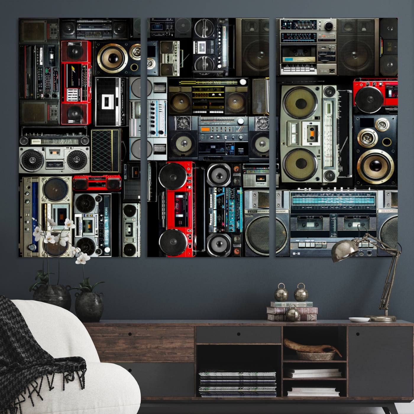 Retro Boombox Radio Canvas Wall Art Print Vintage Wall Music Recorder Canvas Print
