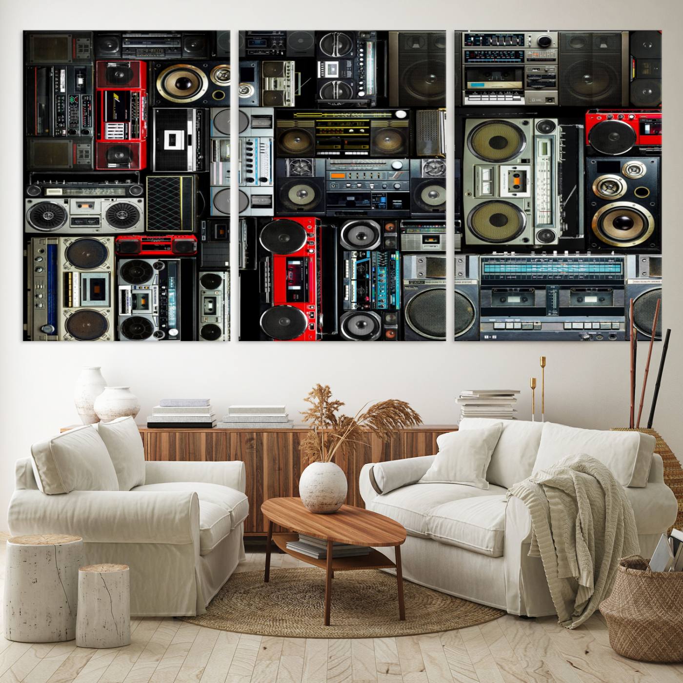 Retro Boombox Radio Canvas Wall Art Print Vintage Wall Music Recorder Canvas Print
