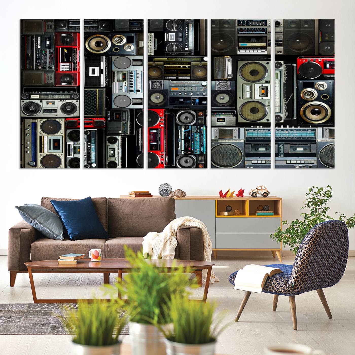Retro Boombox Radio Canvas Wall Art Print Vintage Wall Music Recorder Canvas Print