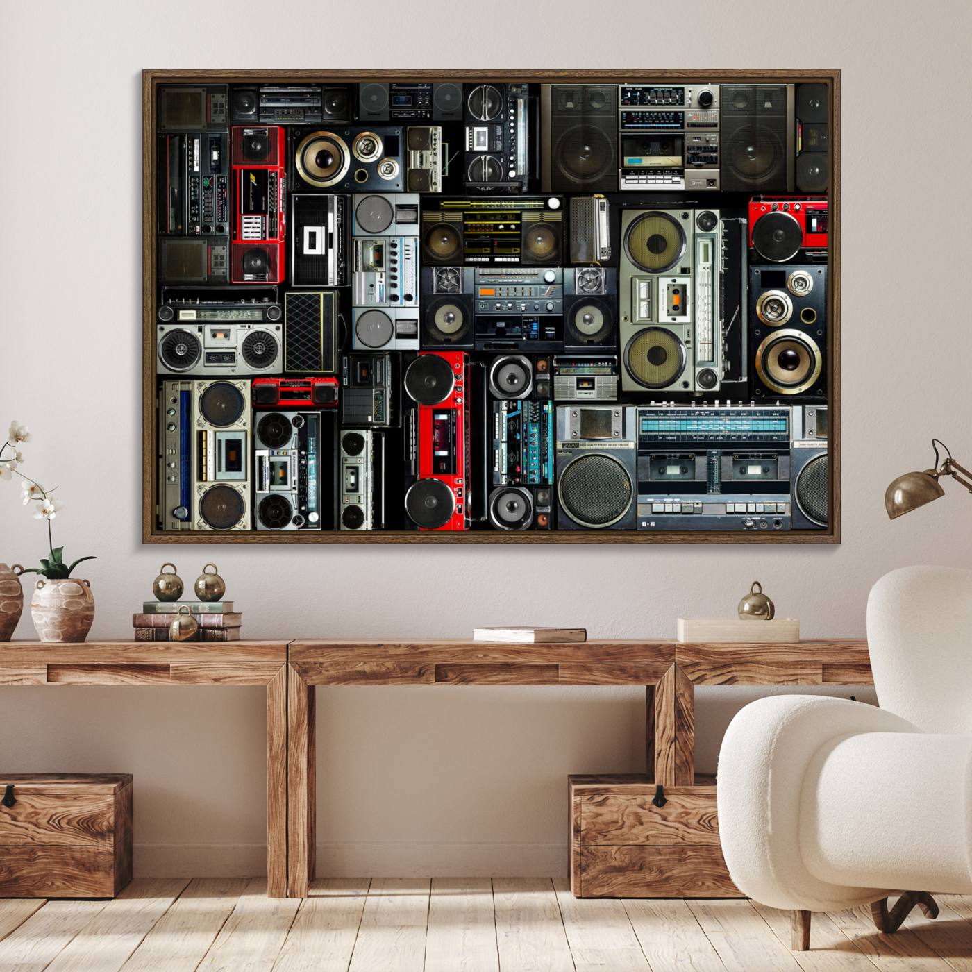 Retro Boombox Radio Canvas Wall Art Print Vintage Wall Music Recorder Canvas Print