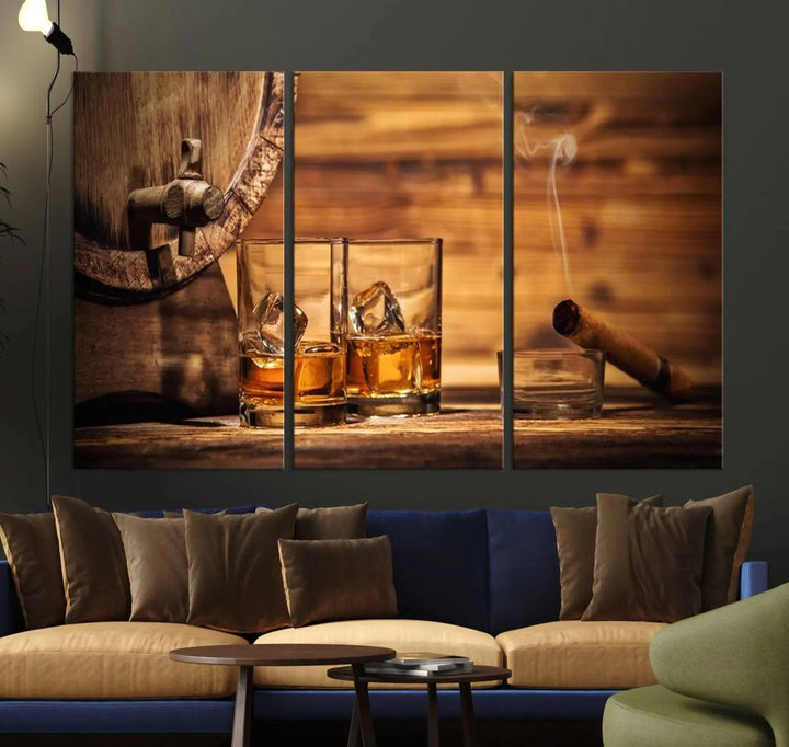 96798-MGV-CV-36X24-Rustic Whiskey and Barrel Canvas Print