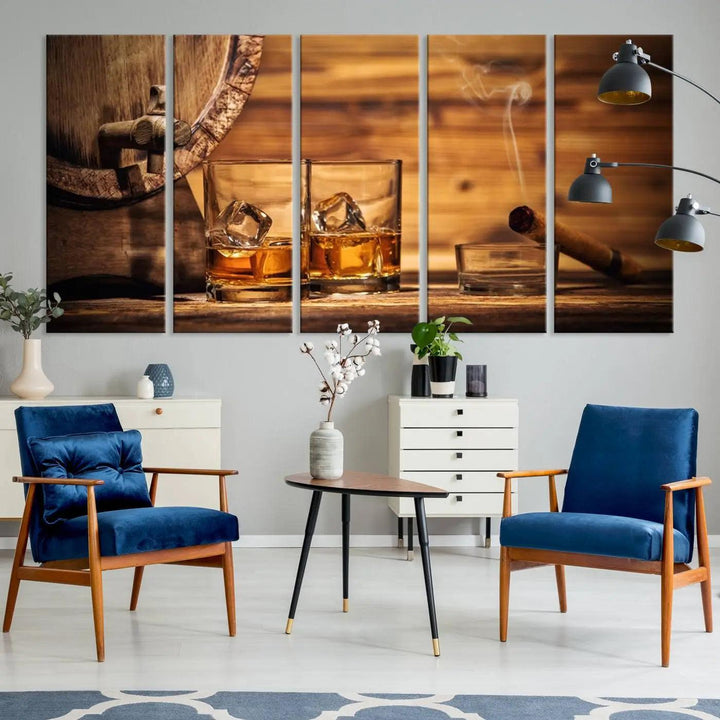 Rustic Whiskey and Barrel Canvas Print
