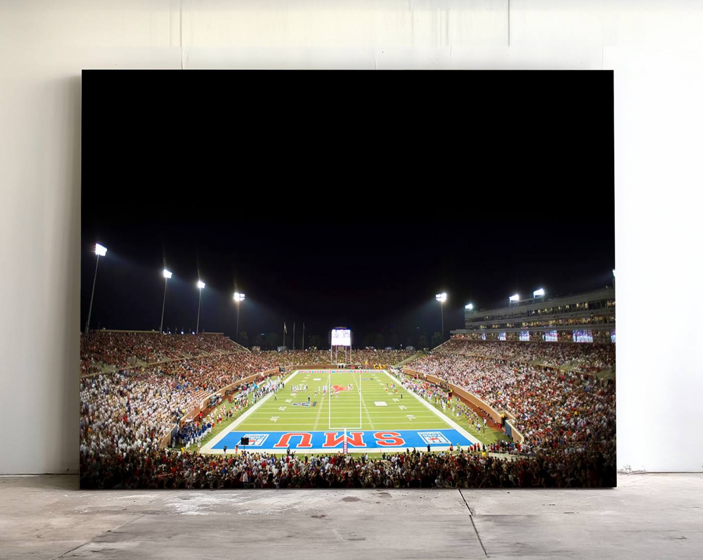87912-MGV-CV-36X24-SMU Mustangs Football Team Print - Dallas Gerald J. Ford Stadium Wall Art Canvas Print