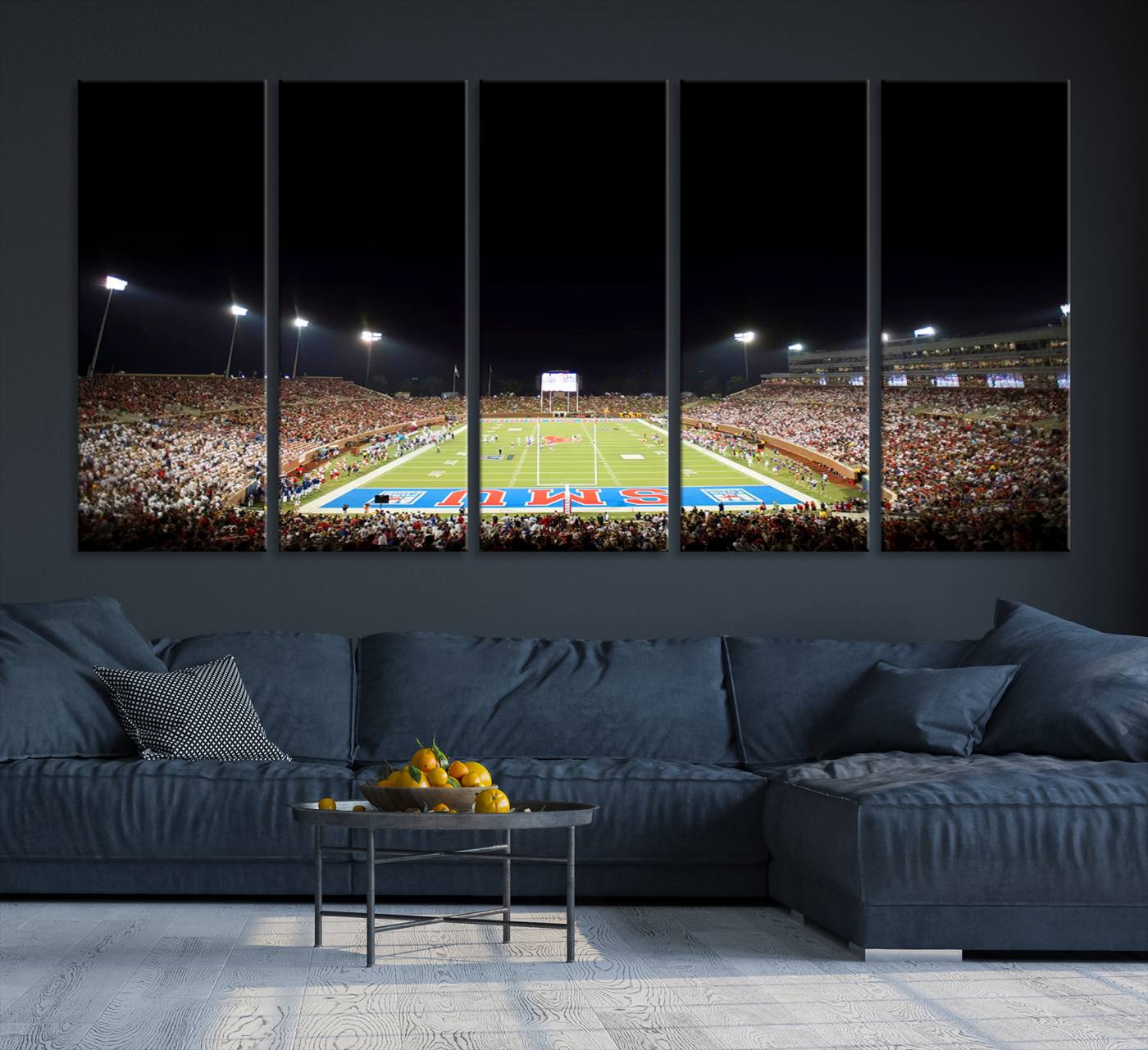 87912-MGV-CV-36X24-SMU Mustangs Football Team Print - Dallas Gerald J. Ford Stadium Wall Art Canvas Print