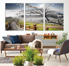 Edit-Images-Sakura Cherry Blossom Pathway Canvas Wall Art – Tranquil Walk Through Blossoming Nature – Ready to Hang