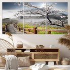 Edit-Images-Sakura Cherry Blossom Pathway Canvas Wall Art – Tranquil Walk Through Blossoming Nature – Ready to Hang
