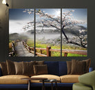Edit-Images-Sakura Cherry Blossom Pathway Canvas Wall Art – Tranquil Walk Through Blossoming Nature – Ready to Hang