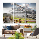 Edit-Images-Sakura Cherry Blossom Pathway Canvas Wall Art – Tranquil Walk Through Blossoming Nature – Ready to Hang