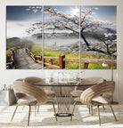 Edit-Images-Sakura Cherry Blossom Pathway Canvas Wall Art – Tranquil Walk Through Blossoming Nature – Ready to Hang