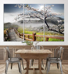 Edit-Images-Sakura Cherry Blossom Pathway Canvas Wall Art – Tranquil Walk Through Blossoming Nature – Ready to Hang