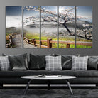 Edit-Images-Sakura Cherry Blossom Pathway Canvas Wall Art – Tranquil Walk Through Blossoming Nature – Ready to Hang