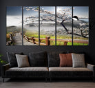 Edit-Images-Sakura Cherry Blossom Pathway Canvas Wall Art – Tranquil Walk Through Blossoming Nature – Ready to Hang