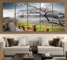 Edit-Images-Sakura Cherry Blossom Pathway Canvas Wall Art – Tranquil Walk Through Blossoming Nature – Ready to Hang