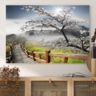 Edit-Images-Sakura Cherry Blossom Pathway Canvas Wall Art – Tranquil Walk Through Blossoming Nature – Ready to Hang
