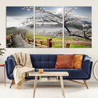 Edit-Images-Sakura Cherry Blossom Pathway Canvas Wall Art – Tranquil Walk Through Blossoming Nature – Ready to Hang