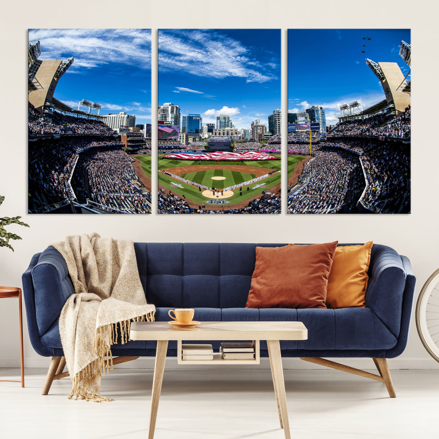 52297-MGV-CV-36X24-San Diego Padres Baseball Team Print - Petco Park Stadium Wall Art Canvas Print
