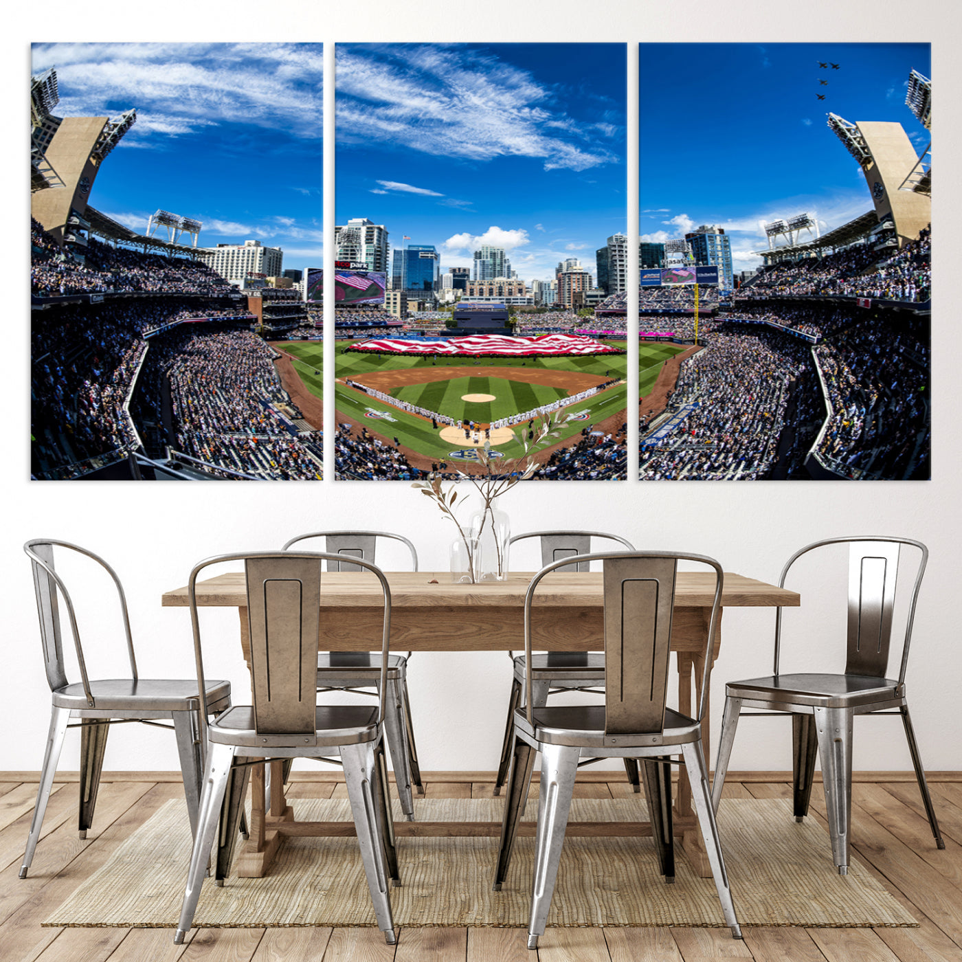 52297-MGV-CV-36X24-San Diego Padres Baseball Team Print - Petco Park Stadium Wall Art Canvas Print