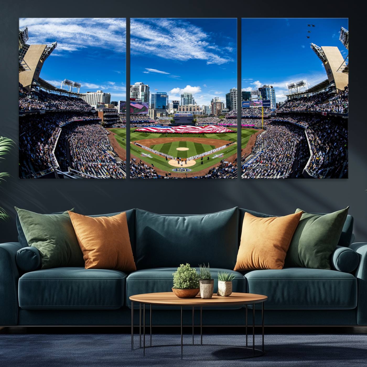 52297-MGV-CV-36X24-San Diego Padres Baseball Team Print - Petco Park Stadium Wall Art Canvas Print