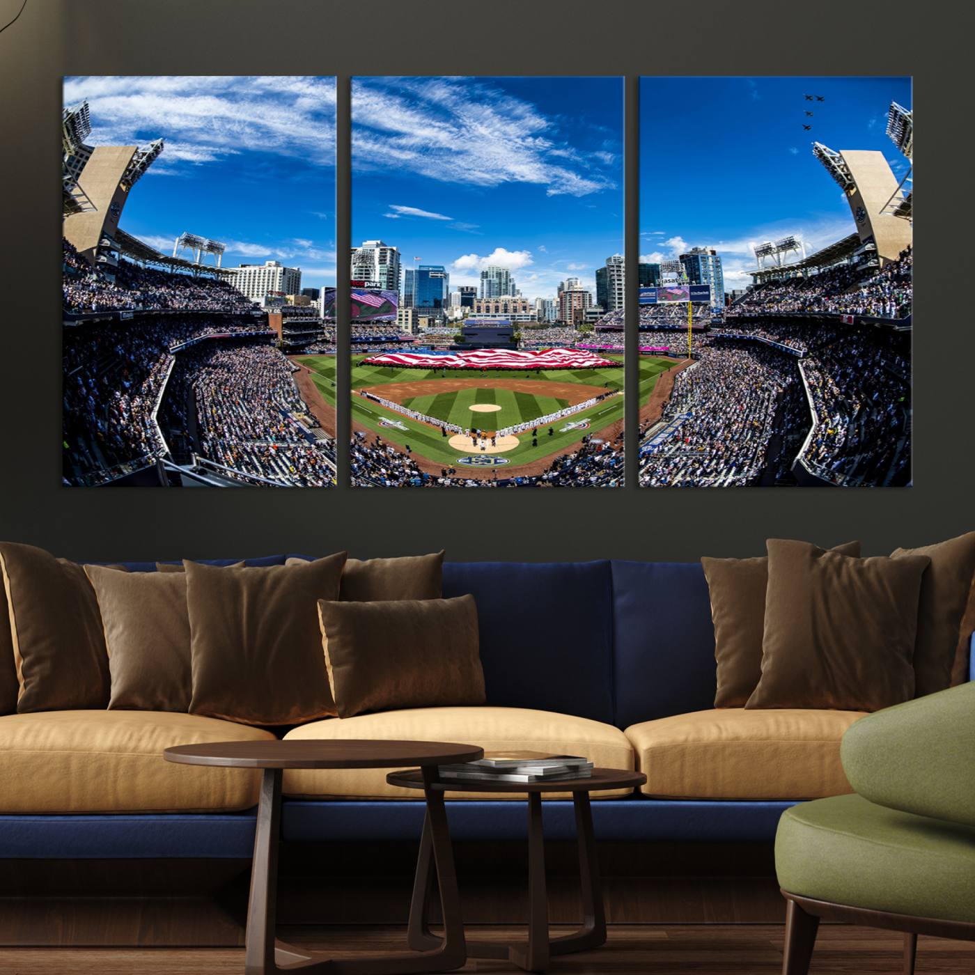 52297-MGV-CV-36X24-San Diego Padres Baseball Team Print - Petco Park Stadium Wall Art Canvas Print