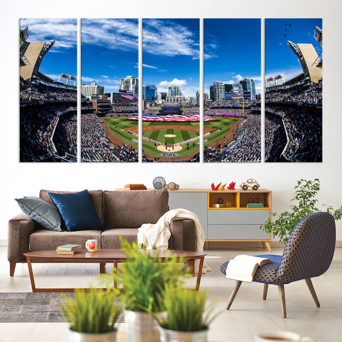 52297-MGV-CV-36X24-San Diego Padres Baseball Team Print - Petco Park Stadium Wall Art Canvas Print