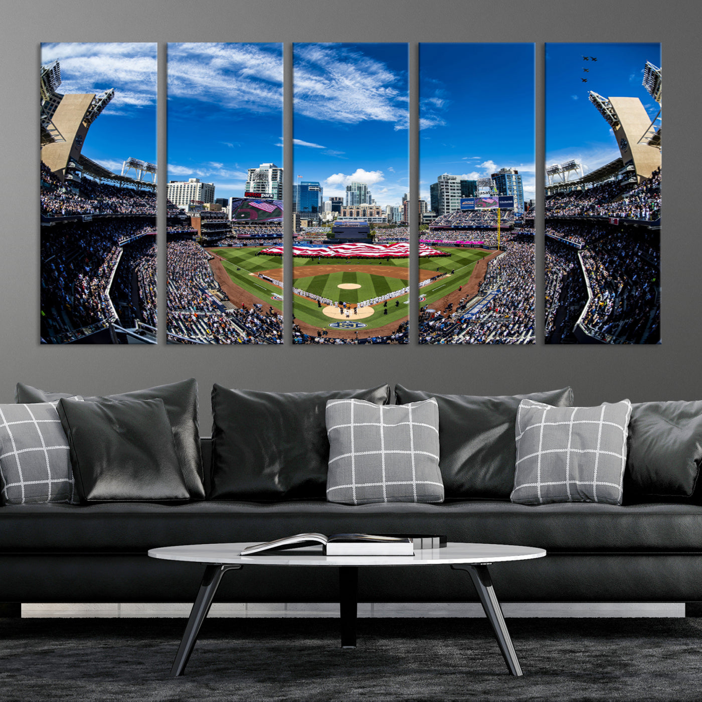 52297-MGV-CV-36X24-San Diego Padres Baseball Team Print - Petco Park Stadium Wall Art Canvas Print